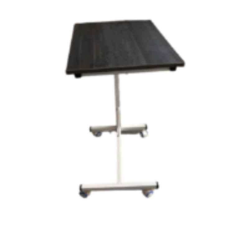 PMPS Stainless Steel Over Bed Table with Wooden Top