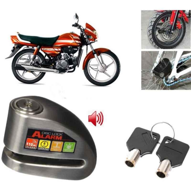 Auto Pearl Steel Black Anti-Theft Alarm Disc Brake Lock for HF Deluxe, Lock_240