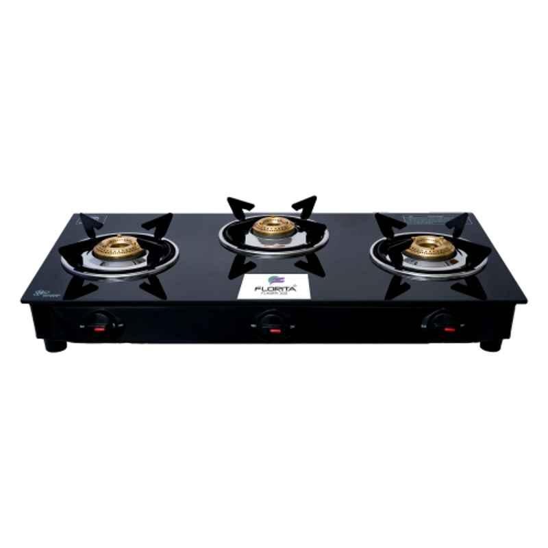Flamer 3GS 3 Burner Manual Ignition Glass Top Gas Stove