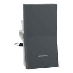 Schneider Electric Unica Pure 16A 1 Way Polycarbonate Grey Switch with Indicator, UNS161SWL1M_GY