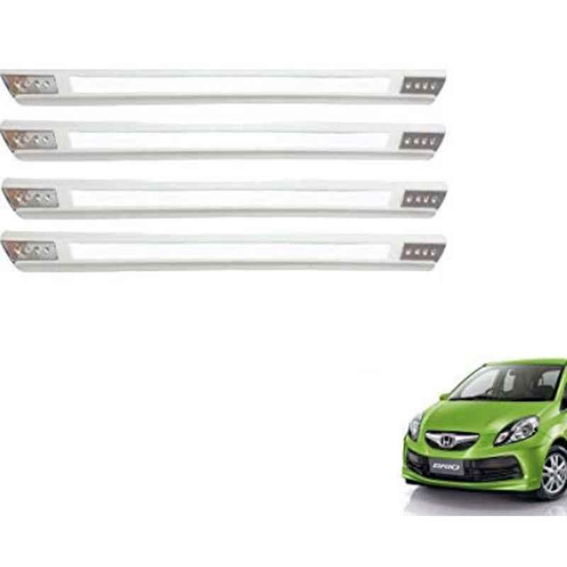 Kozdiko 4 Pcs Designer White Dotted Bumper Protector Set for Honda Brio