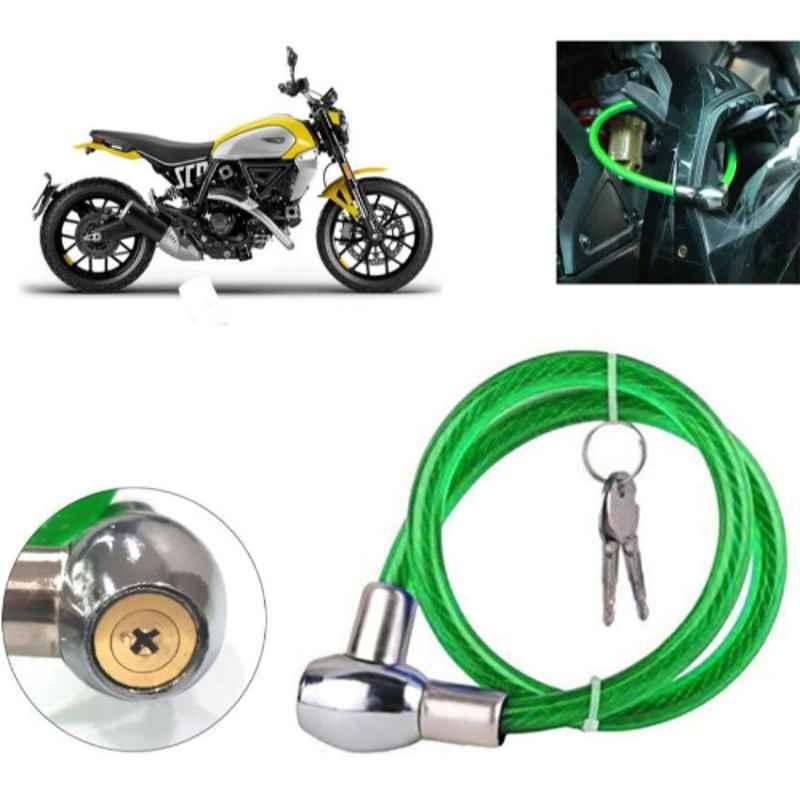 Auto Pearl PVC & Plastic Green Heavy Duty Cable Lock for Scrambler, 064