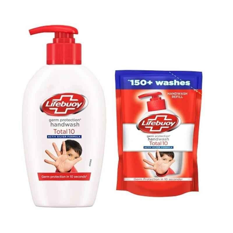 Lifebuoy 190ml Total 10 Germ Protection Hand Wash with 185ml Free Refill Pouch