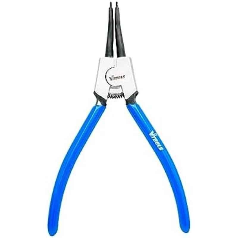VTOOLS 7 inch Carbon Steel Black & Blue External Circlip Plier with Straight Tips, VT2153