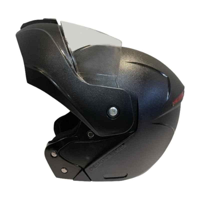 Redsun YANKEY Black Flip Up Plain Helmet, Size: Medium