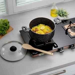 Cookaid Neo Glide 2.8 Litre 20cm Aluminium Black Non Stick PTFE Coated Casserole with Glass Lid, CKD-NS-CS20-18