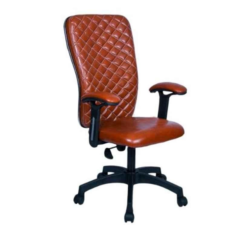 Modern India Leatherate Brown High Back Office Chair, MI217