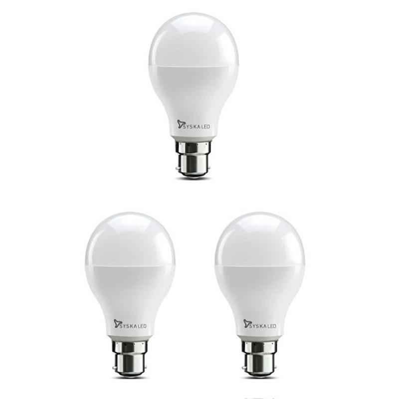 Syska 9W B-22 PAG LED Bulbs, SSK-PAG-9W (Pack of 3)