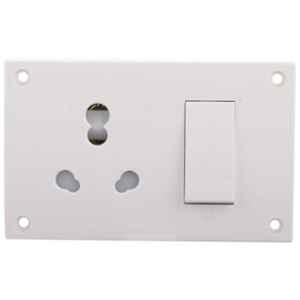 Anchor Penta 20A & 10A White Combined Universal Switch Socket with 4 Fixing Holes, 14615
