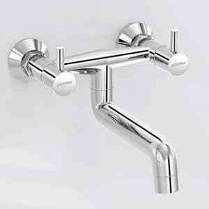 Plantex Pure Brass ICO-916 Non Telephonic Wall Mixer with Water Saving Technology Tap/Mixer Tap for Bathroom with Brass Wall Flange & Teflon Tape-7 Year Warranty (Mirror Chrome)