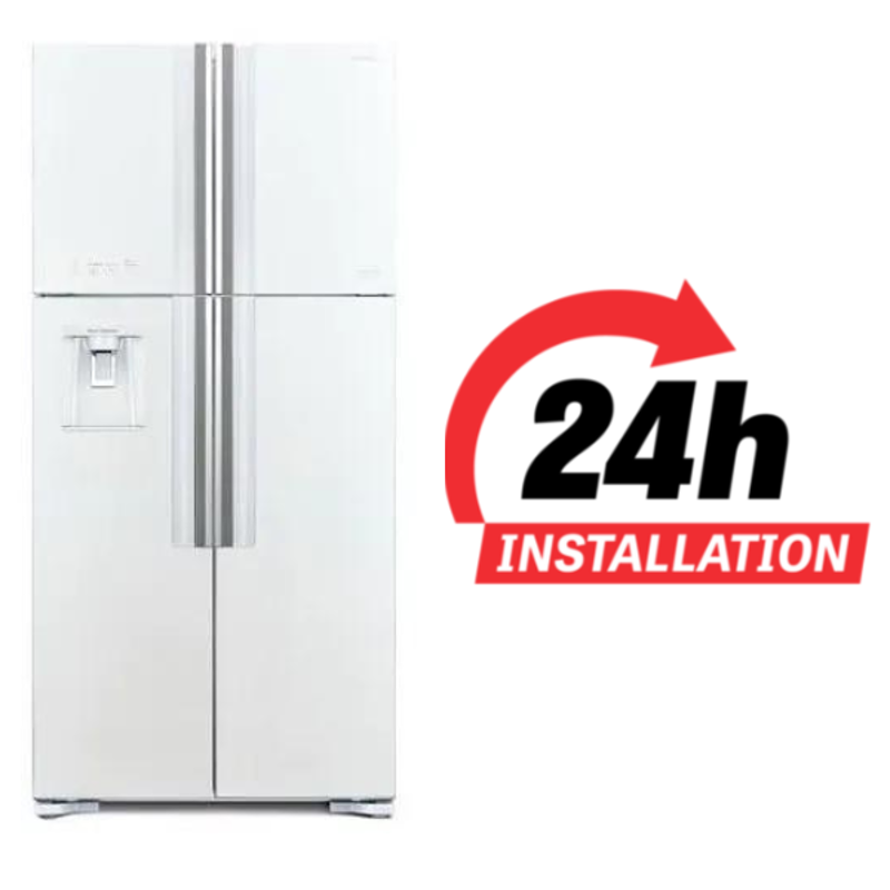 Hitachi 760L Glass Pure White French Door Inverter Refrigerator, RW760PUK7GPW