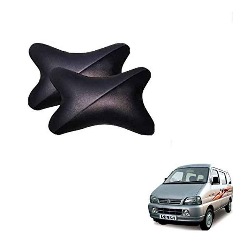 Kozdiko 2 Pcs Memory Foam Grey & Black Car Neck Rest Cushion Pillow Set for Maruti Suzuki Versa
