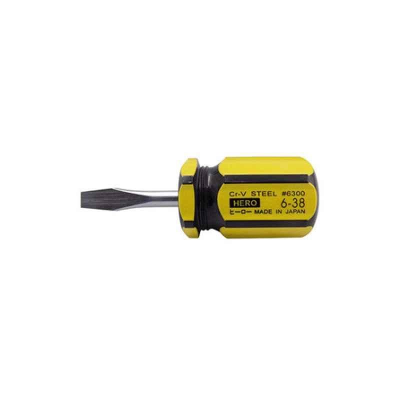 Hero 6300-6 1.5 inch Metal Silver, Yellow & Black Screwdriver