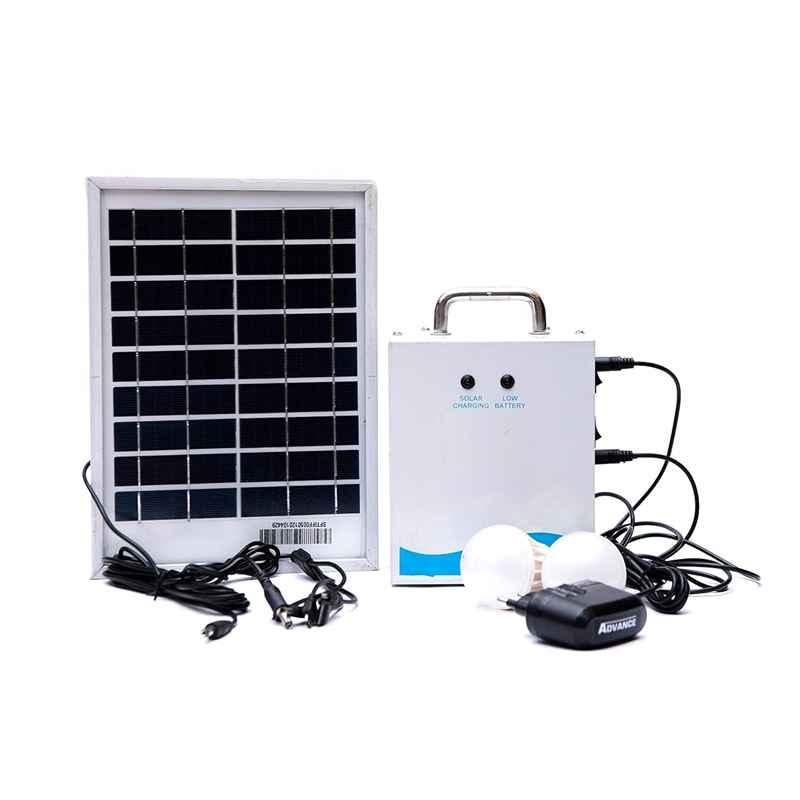 SUI Mini Solar Home Lighting System with 2 LED bulbs, Battery & Solar Panel - 27Wh Battery & 5W Solar Panel