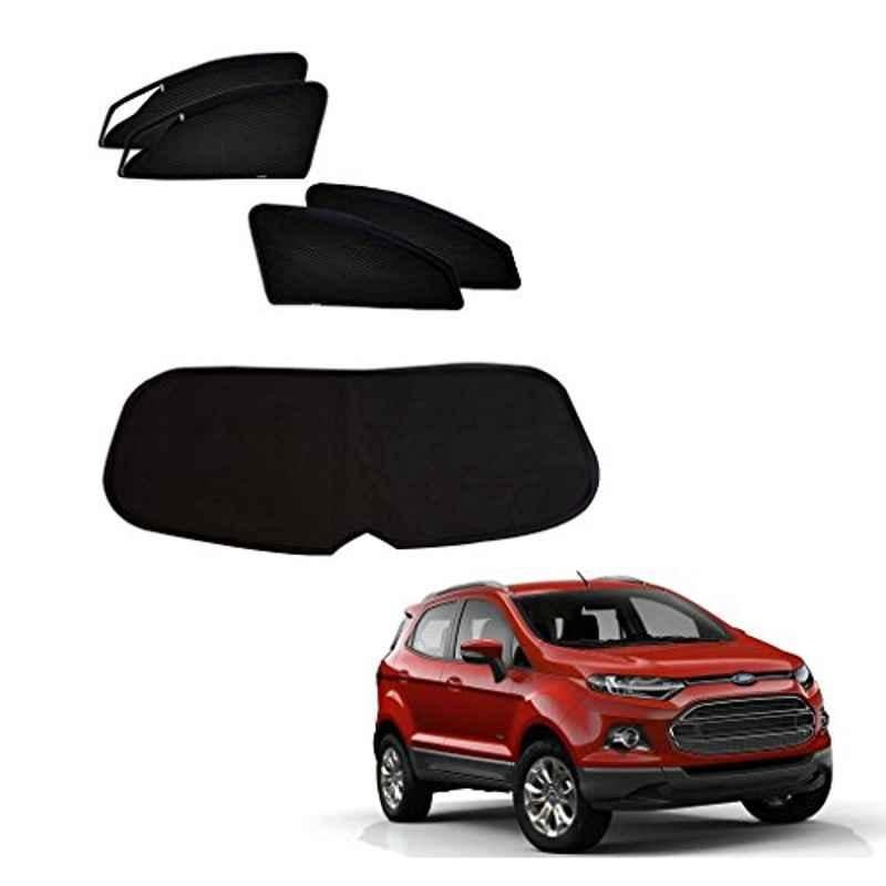 Kozdiko 5 Pcs Polyester Magnetic Zipper Car Sunshade Set with Dicky Curtain for Ford Eecosport