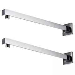 Fastgear 9 inch Stainless Steel Chrome Finish Silver Wall Mounted Overhead Shower Arm, FG3255 (Pack of 2)