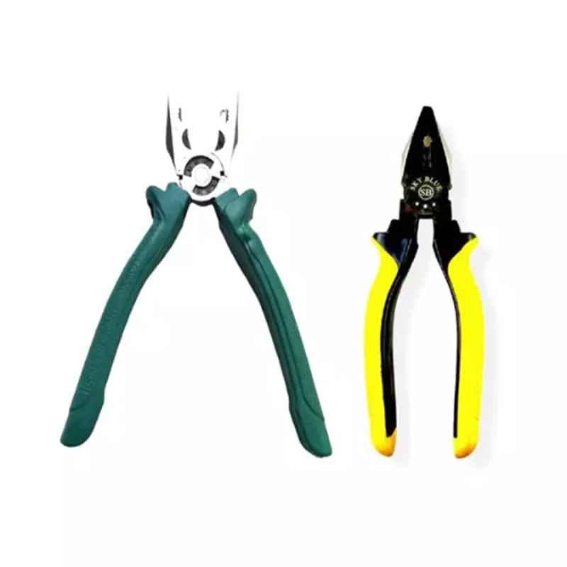 Sky Blue 2 Pcs 7.8 inch Lineman Plier Combo, SBE_PLIER_COMBO_MOD_01418