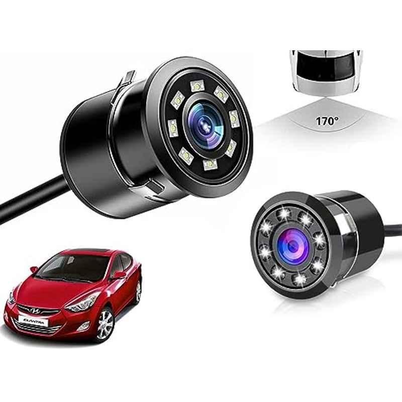 Auto Pearl 8 LED Black Waterproof & Shockproof HD Night Vision Car Reverse Parking Camera for Hyundai Elantra 2018