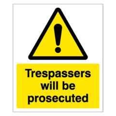 SUNSIGNS 400x500mm Vinyl & Sun Board Trespassers will be Prosecuted Signage, SN0037VNLM1HPIABR