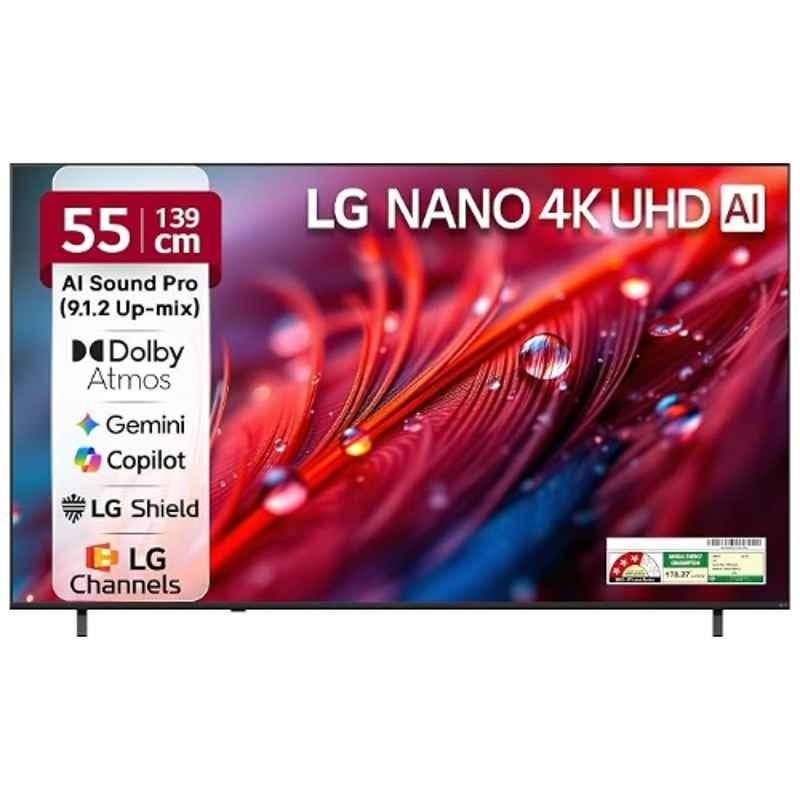 LG NU87 AI 55 inch 3840x2160p Nano 4K Ultra HD Smart LED TV, 55NU870BPLA