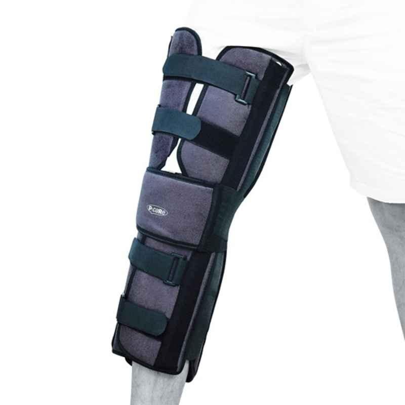 P+caRe Grey & Black Tri Panel Knee Immobilizer, Size: Universal