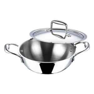 Vinod Platimum Triply Stainless Steel nonstick Kadai with Lid 4.5