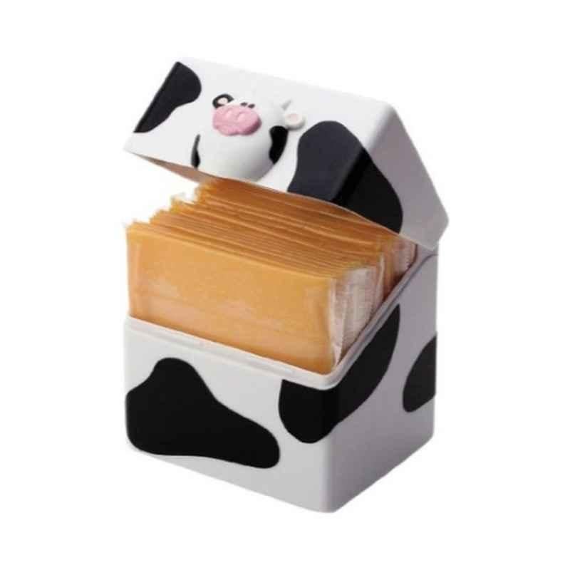 MSC International White/Black/Pink 4.75 Inch Joie Moo Cow Cheese Slice Holder Pod, Sktb0071010Gk