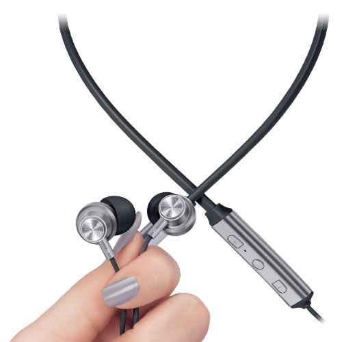 Gun Metal Wireless NeckBand Earphones 