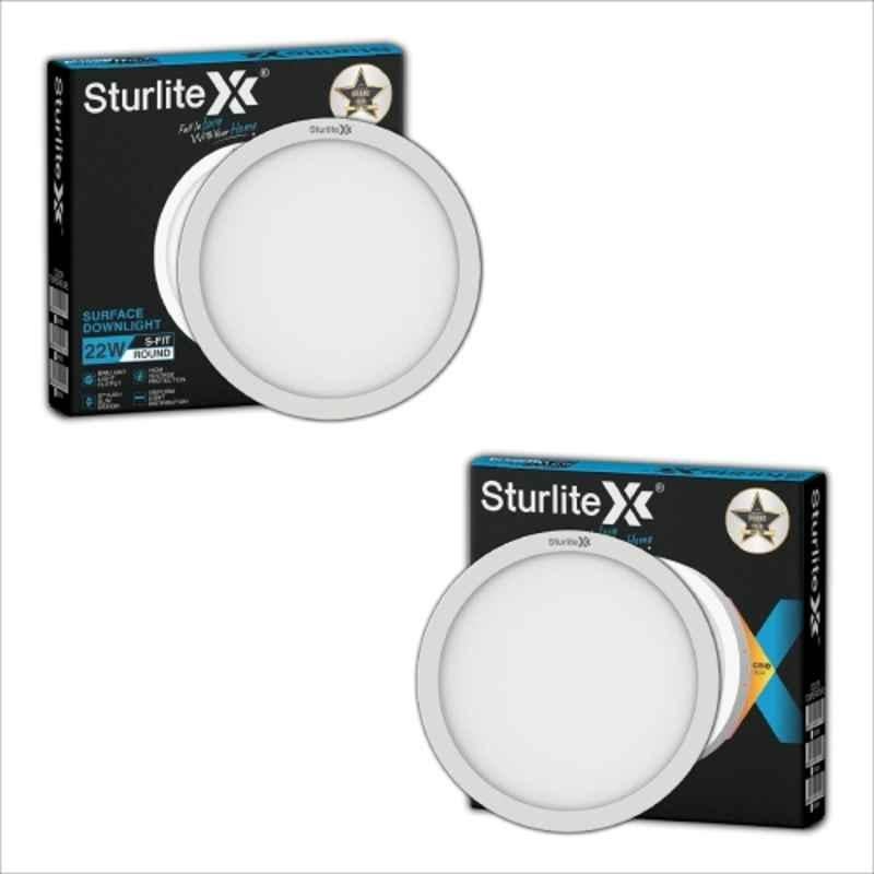Sturlite S-FIT 22W 1760lm Cool White Round LED Surface Light (Pack of 2)