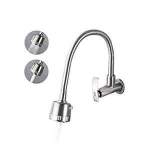 ZAP Brass Metal Chrome Finish Sink Flat Cock with Shower Dual Flow