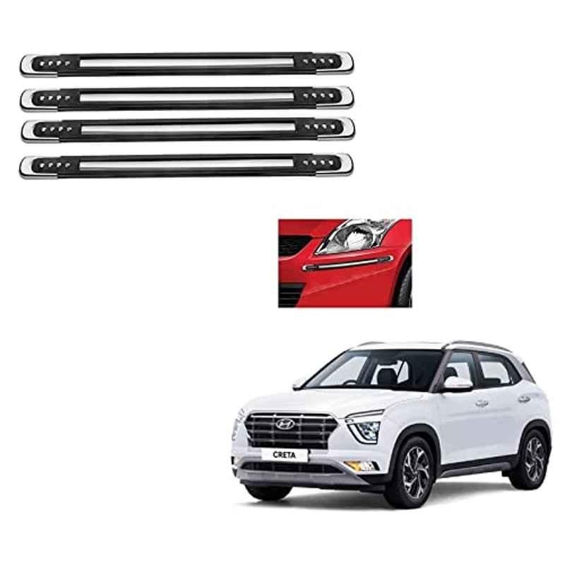 Kozdiko 4 Pcs Black Designer Car Bumper Protector Guard Set for Hyundai Creta 2020