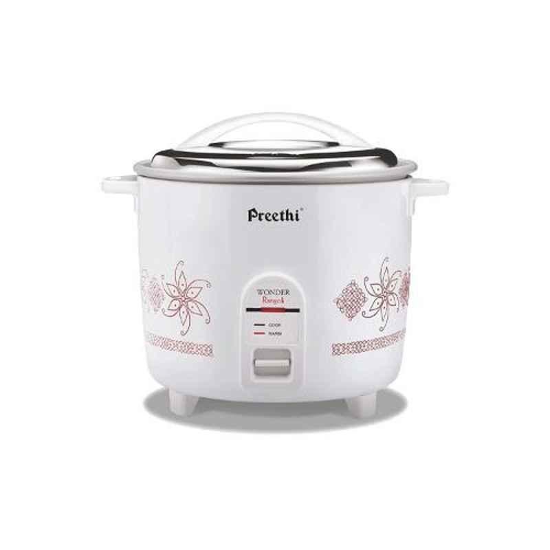 Preethi Wonder Rangoli Double Pan 2.2L White Electric Rice Cooker, RC321