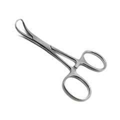 Forgesy 5 inch Stainless Steel Silver Curved Backhaus Towel Clamp Forceps, AR407