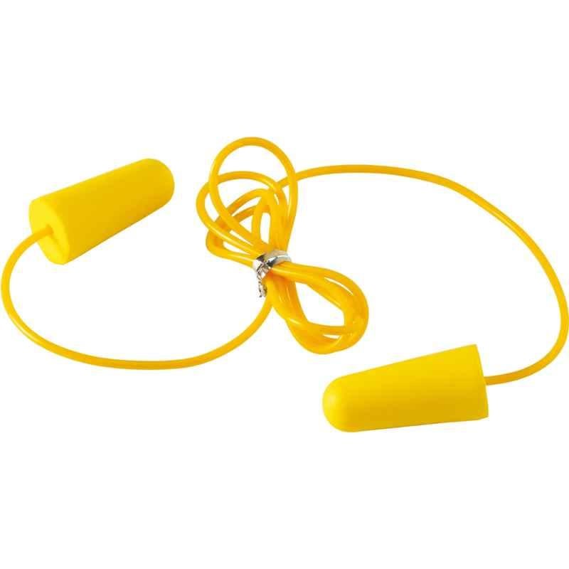 Workman WK 1001C PU Yellow Ear Plug with Cord (Pack of 50)