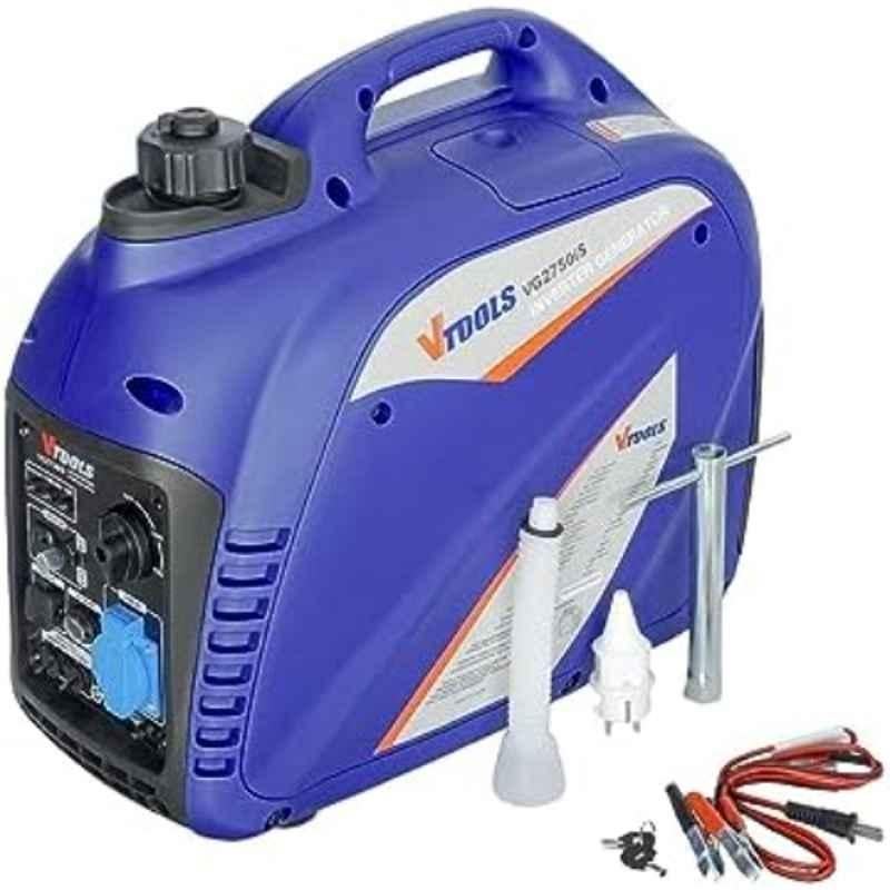 VTOOLS 2750W 100cc 4 Stroke Blue Recoil High-Performance Portable Silent Gasoline Generator, VG2750iS