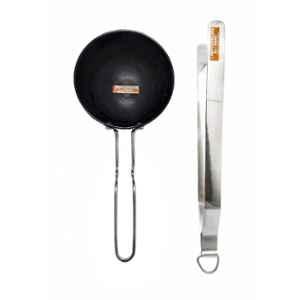 TIKMARC Aluminum Concave/Paratha/Roti Tawa with Riveted Handle -  Multipurpose(Induction Base) and Gas Stove Friendly