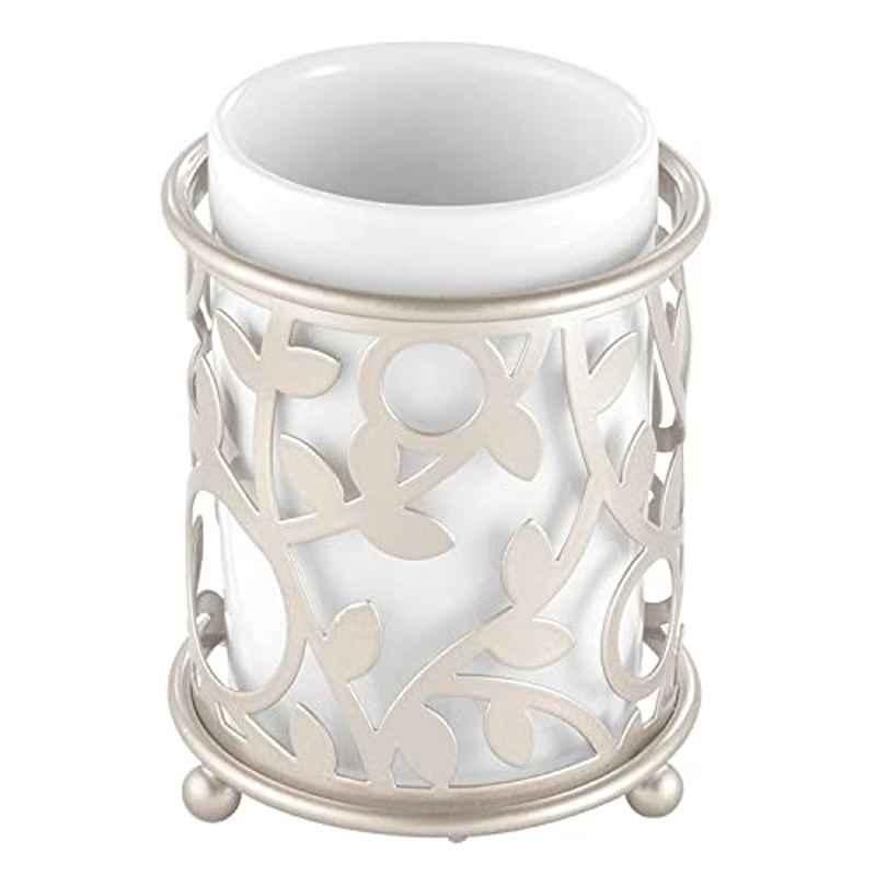 Inter Design Vine Ceramic White & Satin Tumbler, 111454