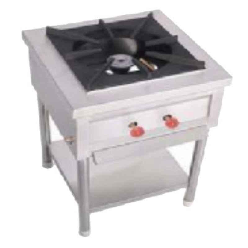 Star Fabricator 750x750x850cm Swg SS Sheet Heavy Duty Pan Spot with Single Indian Burner Range with Pilot