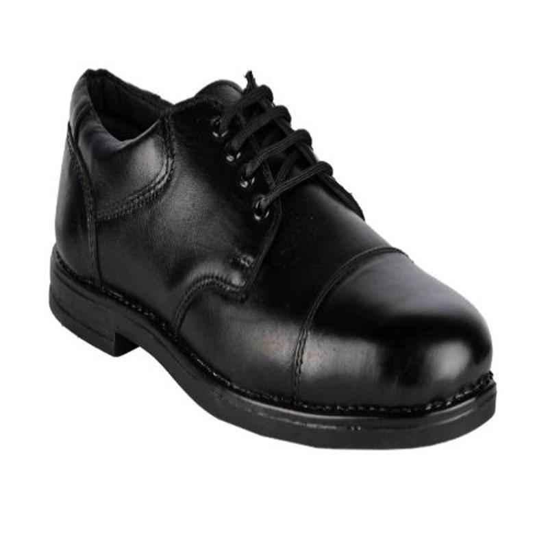 JK Steel JKPSF136BLK Leather Steel Toe Black Safety Shoe, Size: 10