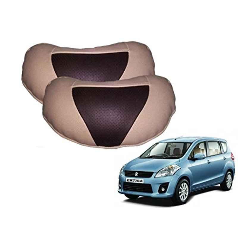 Kozdiko 2 Pcs Brown & Beige Neck Rest Set for Maruti Suzuki Ertiga, koz_33511