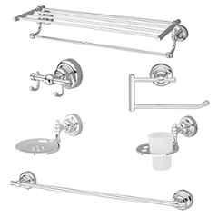 Plantex Stainless Steel 304 Grade Towel Rack with Stainless Steel 304 Grade Skyllo Bathroom Accessories Set 5 Pcs Towel Rod/Napkin Ring/Tumbler Holder/Soap Dish/Robe Hook