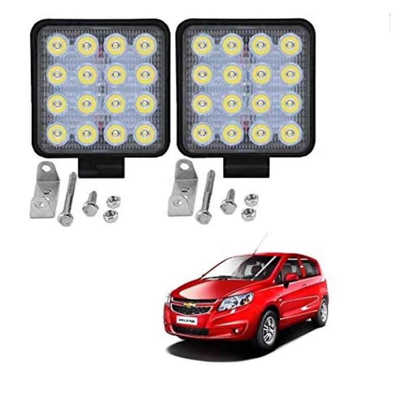 Kozdiko 2 Pcs 48W 16 LED White Bright Beam Square Fog Light Set for Chevrolet Sail UVA, koz_92815
