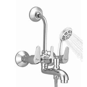 Mayur Ocich Trendy 3 In 1 Brass Wall Mount Heavy Duty Wall Mixer Bathroom Set with 5-Flow Handshower