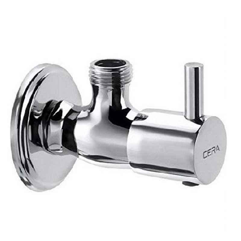 Cera Garnet Silver Brass Quarter Turn Angle Cock with Flange, F2002201-1B