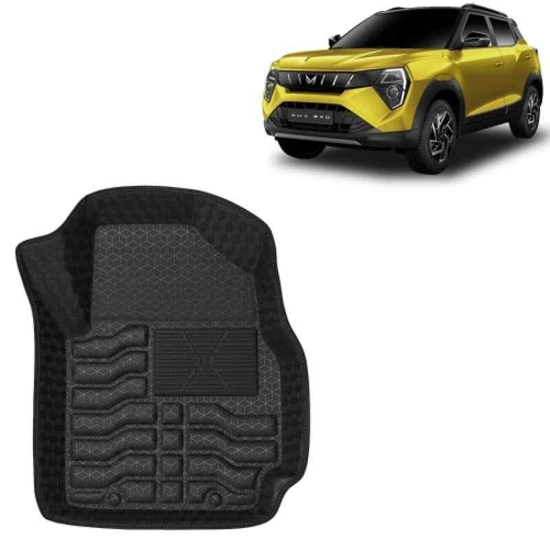 Kingsway 3 Pcs Premium 4.5D 100% Waterproof Tray Shape PVC Black Car Floor Mat Set for Mahindra XUV 3XO Automatic 2024 Onwards All Model
