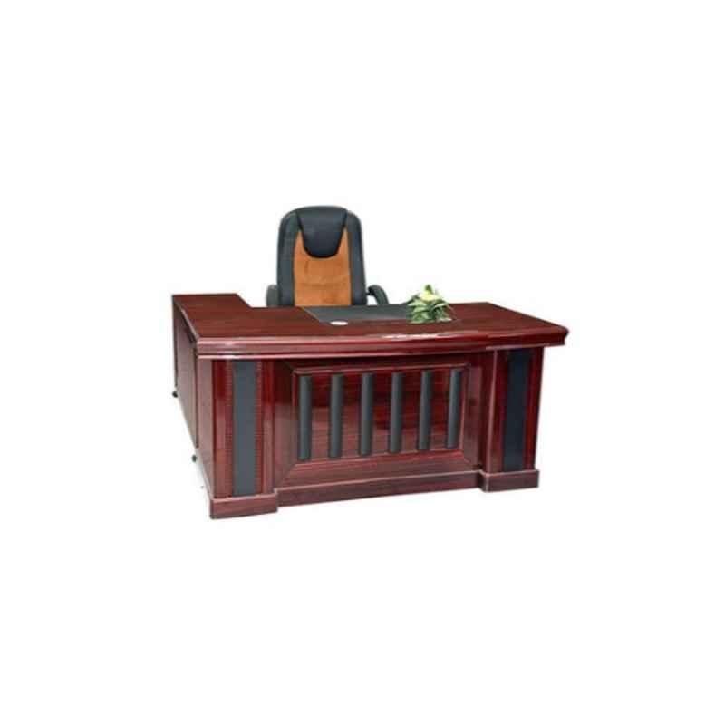 Karnak KDFT881 160x80x75cm Wooden Brown Executive Office Desk Table with 3 Lockable Drawer