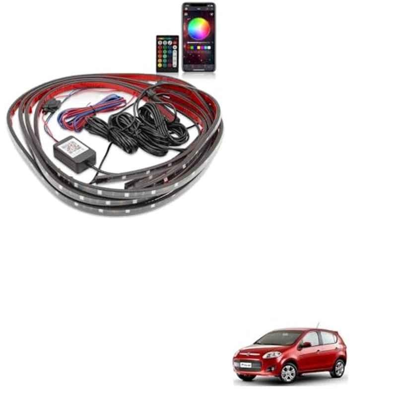 Kozdiko 12V Car Underbody Multicolor LED Strip Light Set with Wireless Remote for Fiat Palio