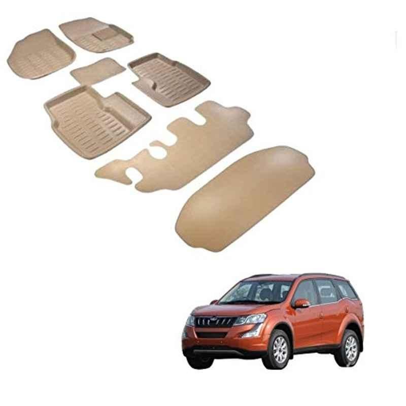 Kozdiko 3D Beige Car Foot Mat Set for Mahindra XUV 500, koz_88106