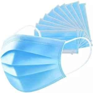 C-Cure 3 Ply 75 GSM Non-Woven & Polypropylene Blue Disposable Face Mask with Filter Meltblown, CCDFM75F100 (Pack of 100)