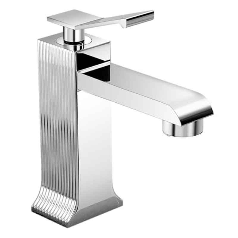 Plantex Pillar Cock/Pure Brass Pillar Cock for Wash Basin with Teflon Tape/Single Lever Tabletop Basin Tap DR003, Chrome